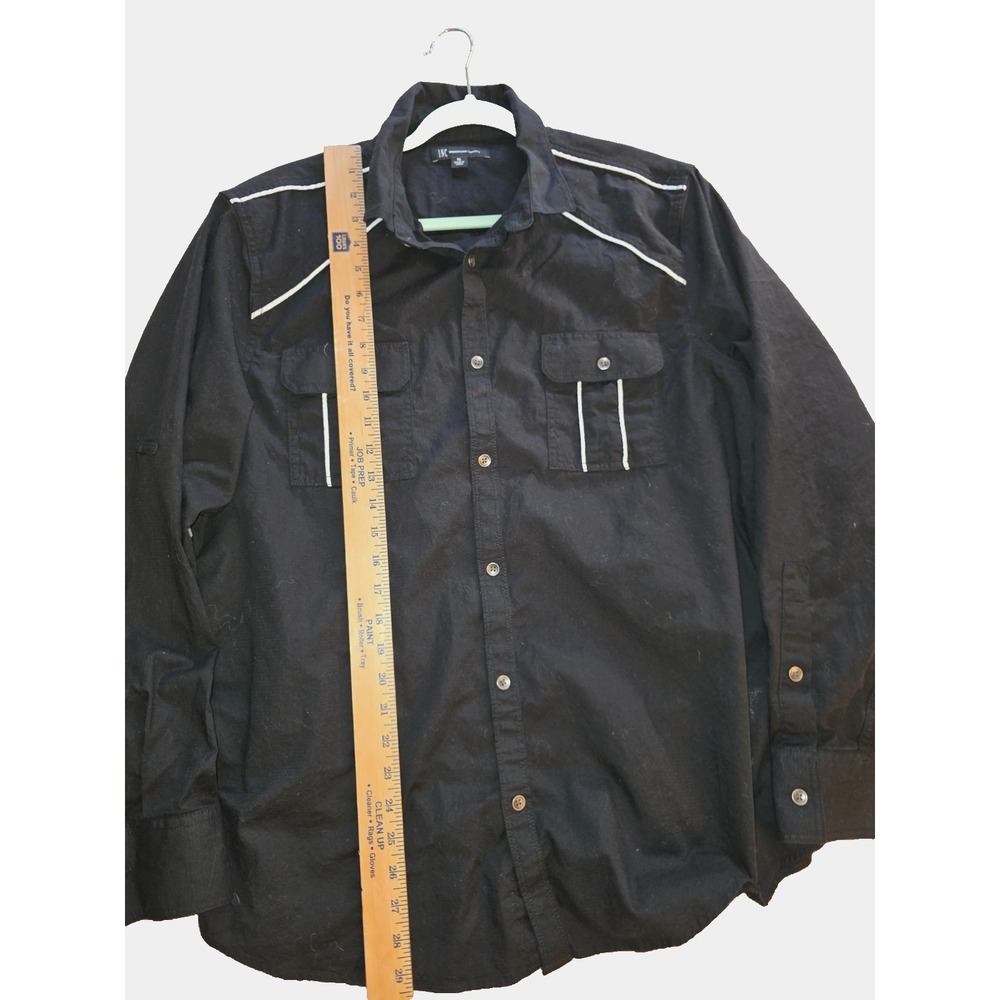50's Style Elvis Black Western Cowboy Rockabilly Men's Long Sleeve Button XL top - Picture 2 of 8